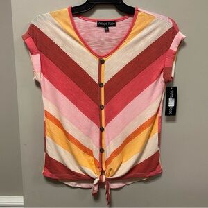 Women's Multicolor Striped Top Vintage Rose 🌹 Sz S NWT